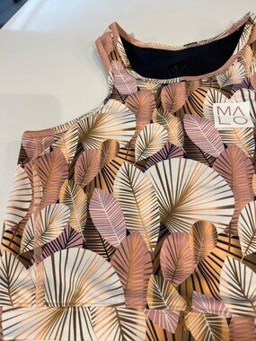 Tropical Leaf Print Sports Bra By Malo Australia Comfortable Racerback Design Mu